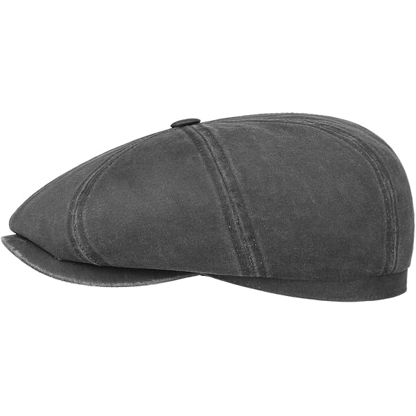 Stetson Hatteras Goat Suede Flat Cap Men Anthracite 6 7/8 at